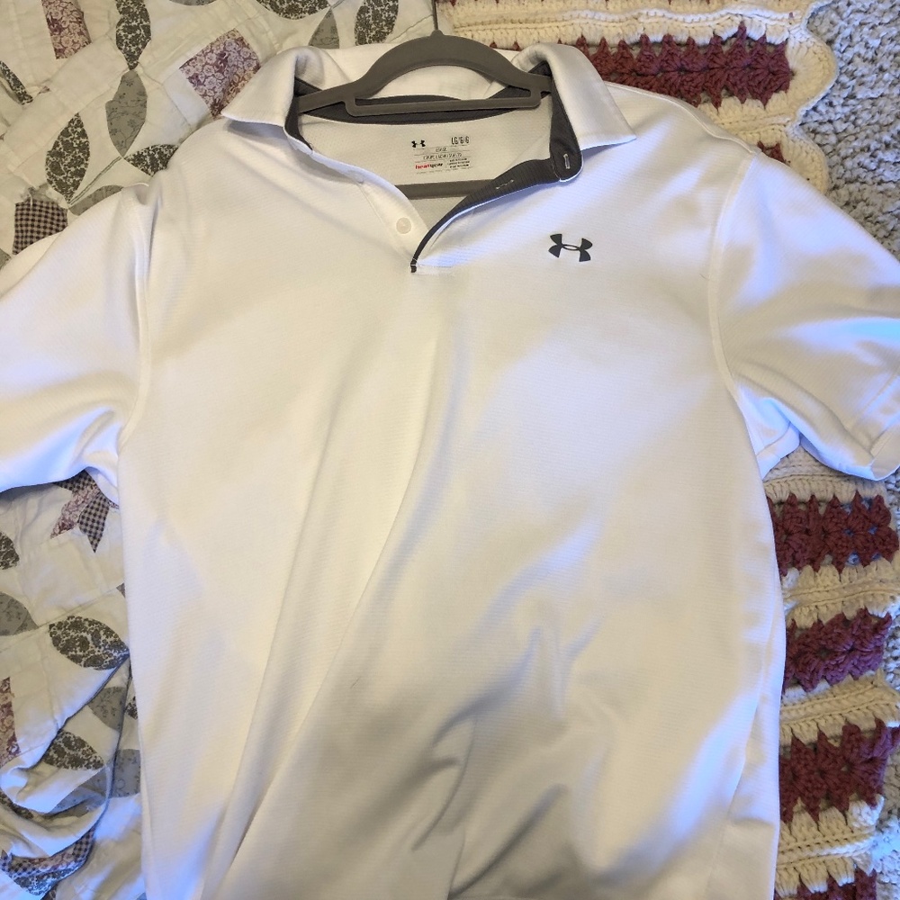 under armour white collar shirt